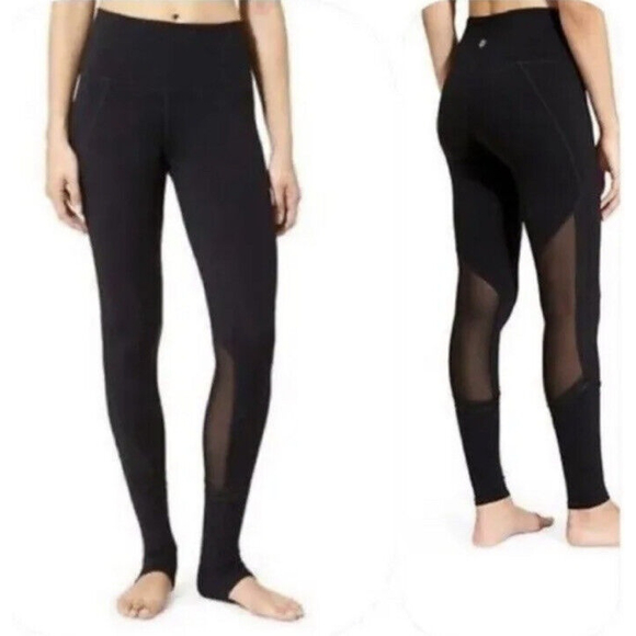 Athleta High Rise Plie Mesh Insert Tight Heather Grey black Size XXS Dance Barre - Picture 3 of 12